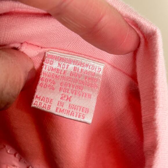 Vtg Amanda Stewart Intimates Robe Womens 2X Pink 3/4 Sleeve Belted Pockets Short - Picture 8 of 9